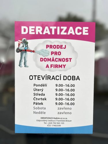 deratizace štěnic Chomutov otvírací doba